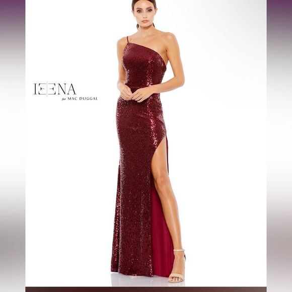 Mac Duggal Ieena | 49292 One Shoulder Sequin Gown Size 4 NEW - Picture 2 of 13